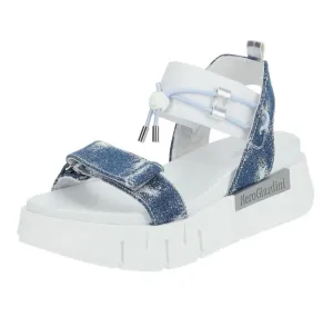 Women's T Strap Jean Sandal In Denim