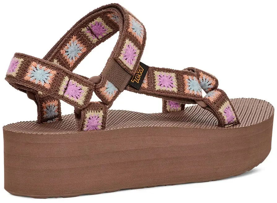 Womens Teva Flatform Universal Crochet  Stylish & Sustainable Comfort