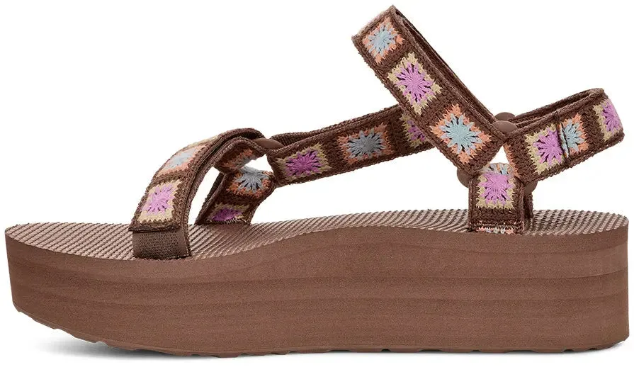 Womens Teva Flatform Universal Crochet  Stylish & Sustainable Comfort