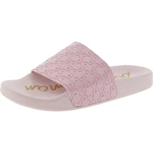 Womens Textured Rubber Slide Sandals
