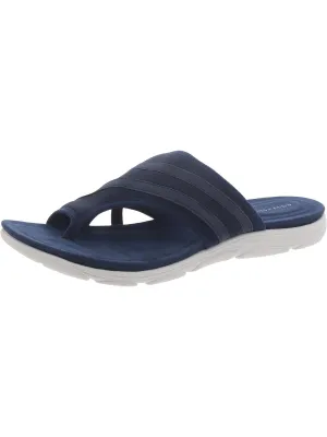 Womens Toe Loop Slip On Slide Sandals