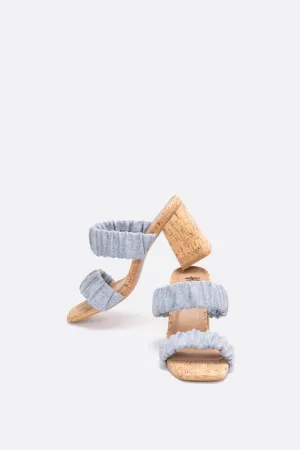 Women's Tropic Like It's Hot Rouched Strap Heel In Blue Denim