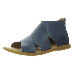 Womens Zipper Leather Flatform Sandals
