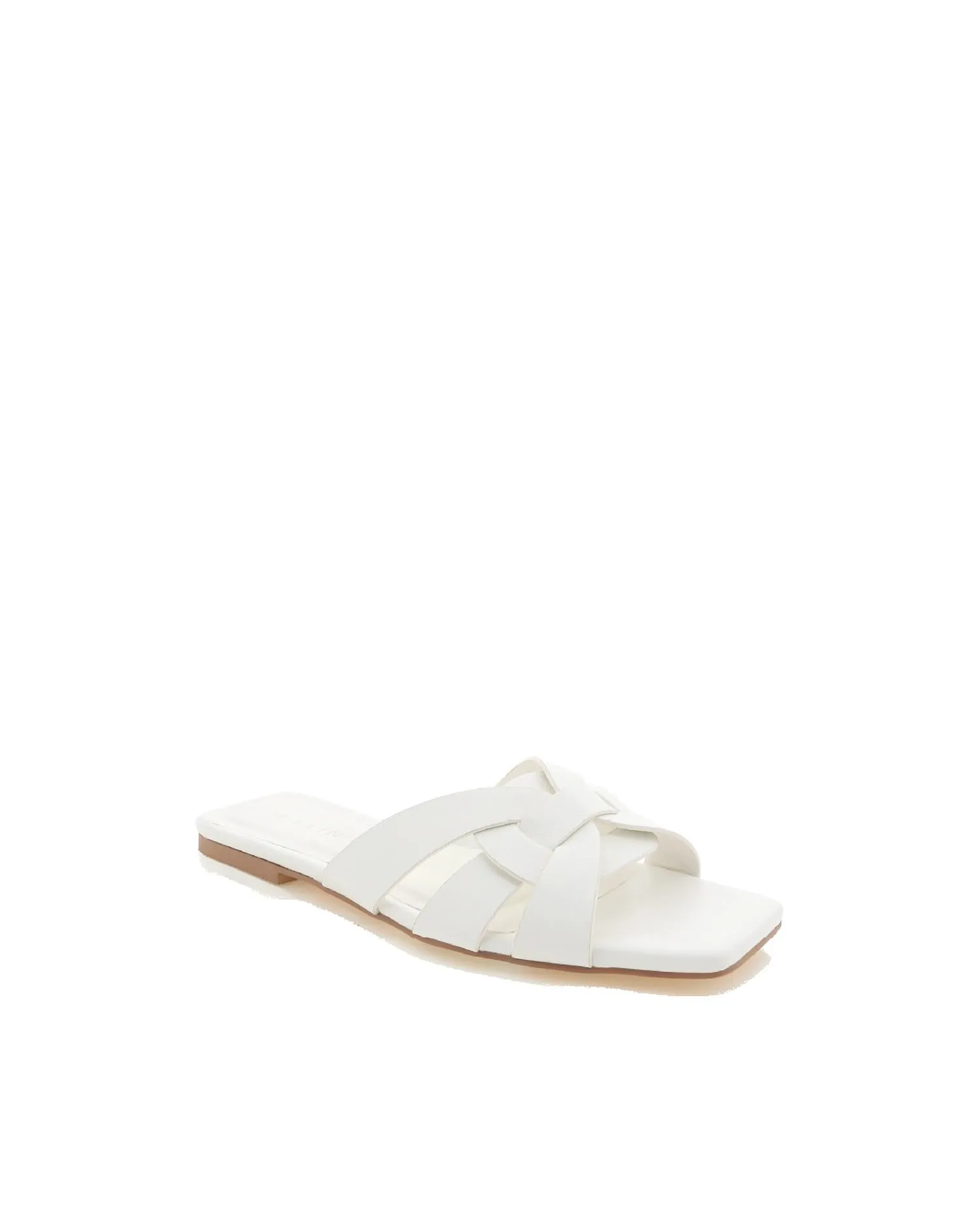 Woven Slide Sandal In White