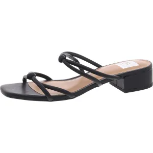 Wylla Womens Strappy Faux Leather Block Heel