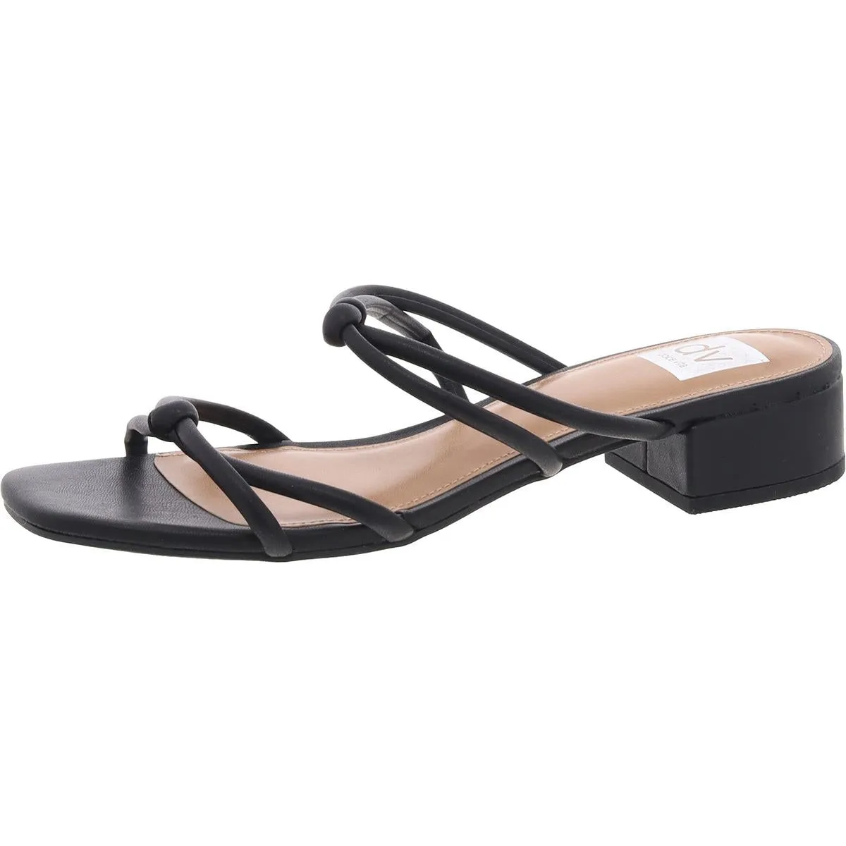 Wylla Womens Strappy Faux Leather Block Heel
