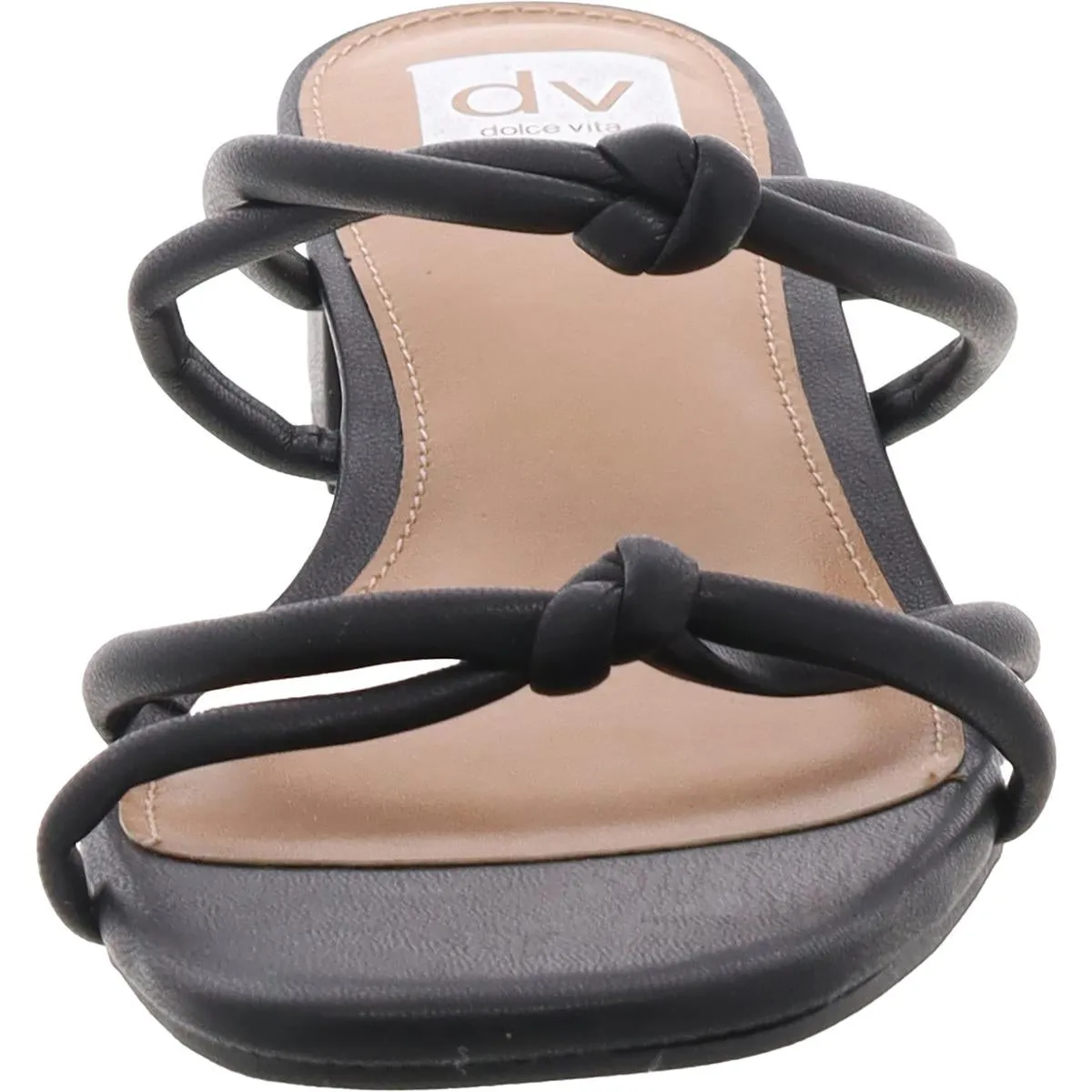 Wylla Womens Strappy Faux Leather Block Heel