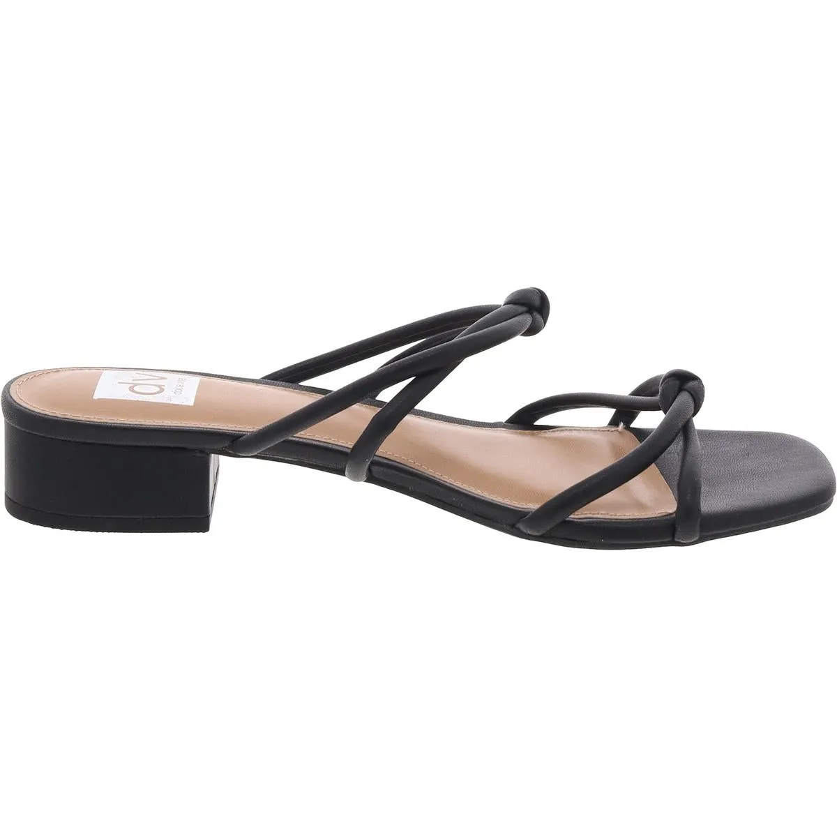 Wylla Womens Strappy Faux Leather Block Heel