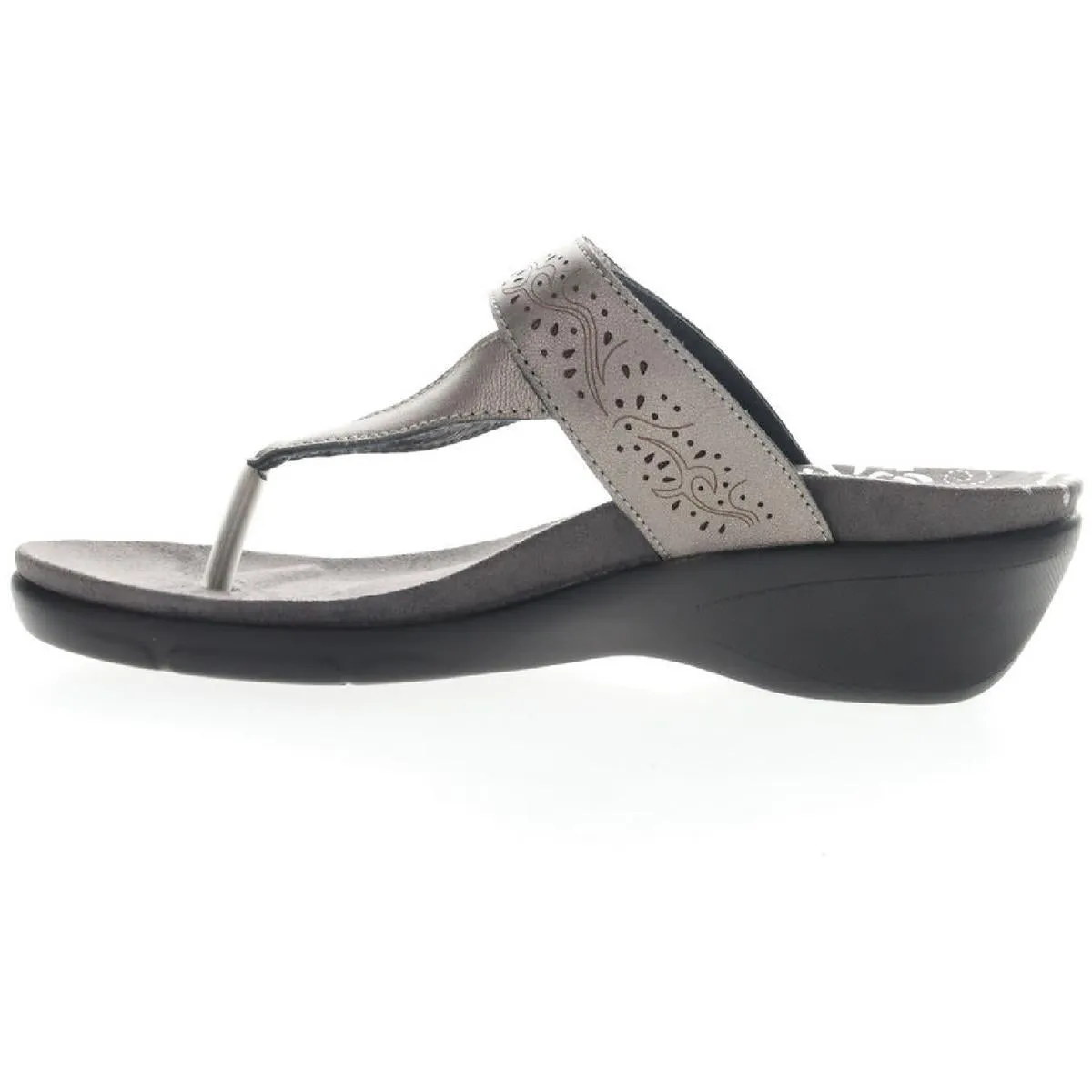 Wynzie Womens Padded Insole Leather Wedge Sandals
