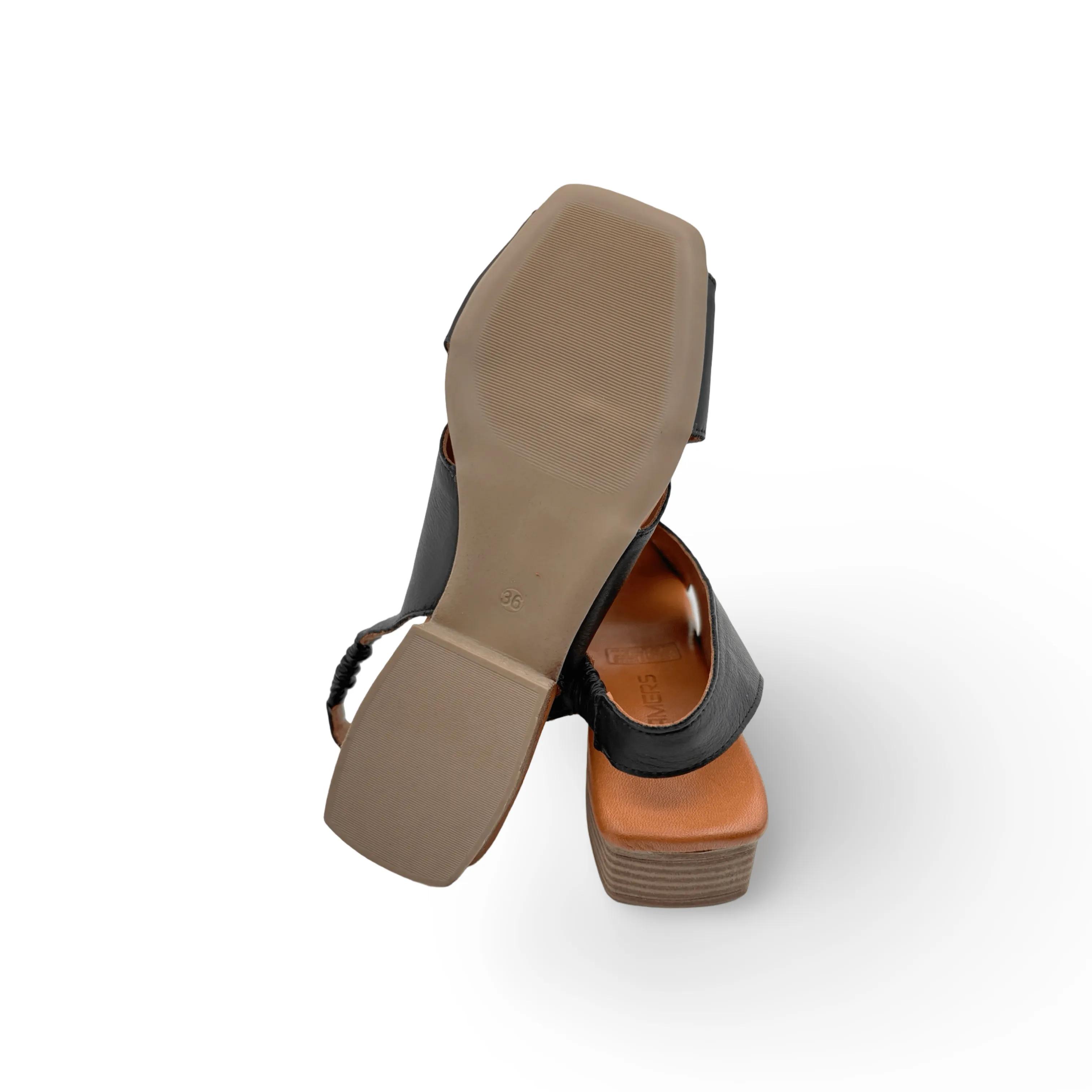 Xena Black Leather Sandal