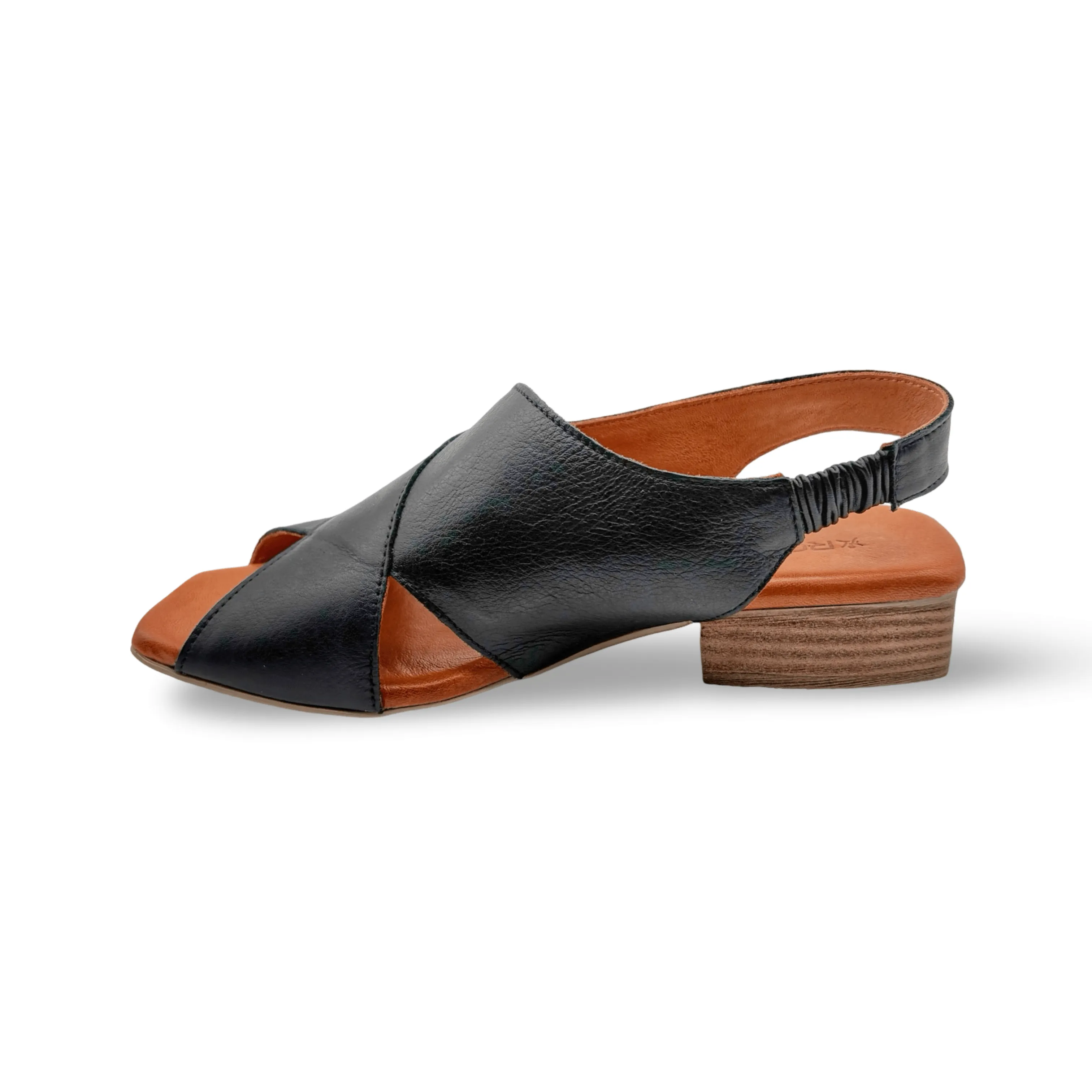 Xena Black Leather Sandal