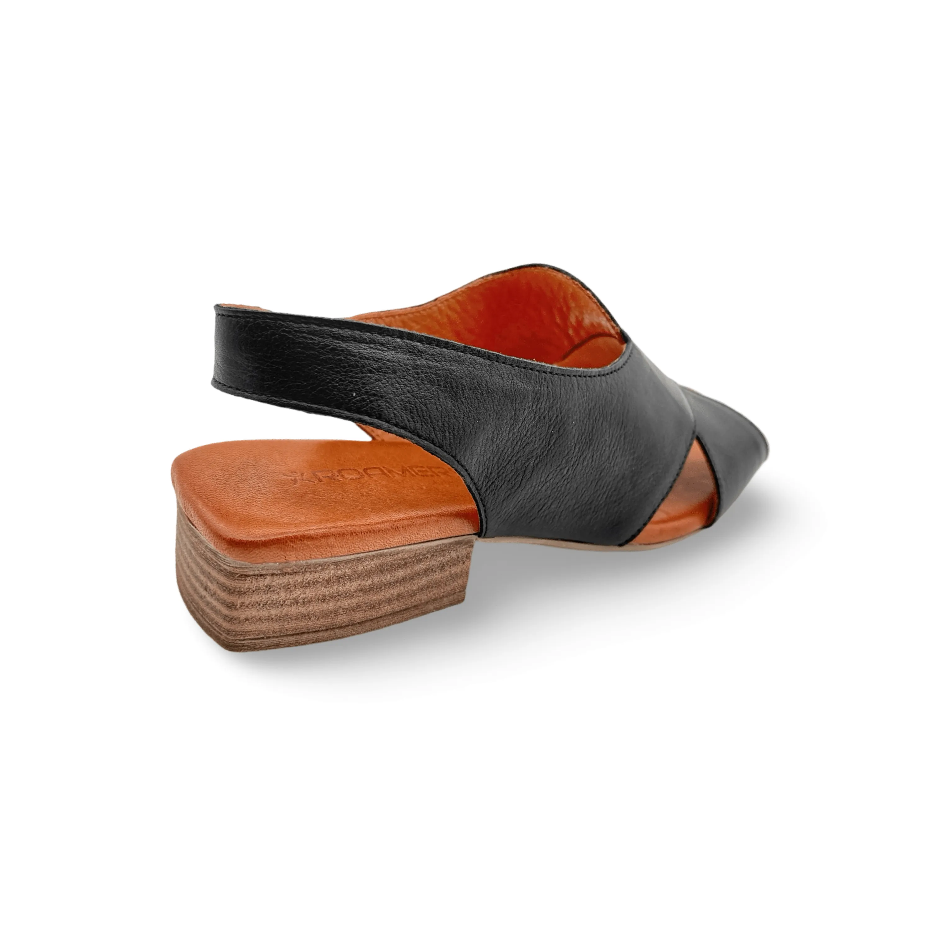 Xena Black Leather Sandal