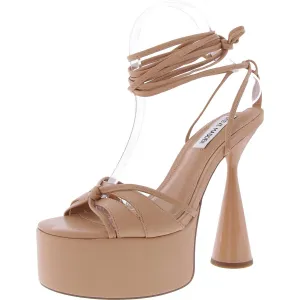 Yasmyn Womens Lace-Up Faux Leather Platform Sandals