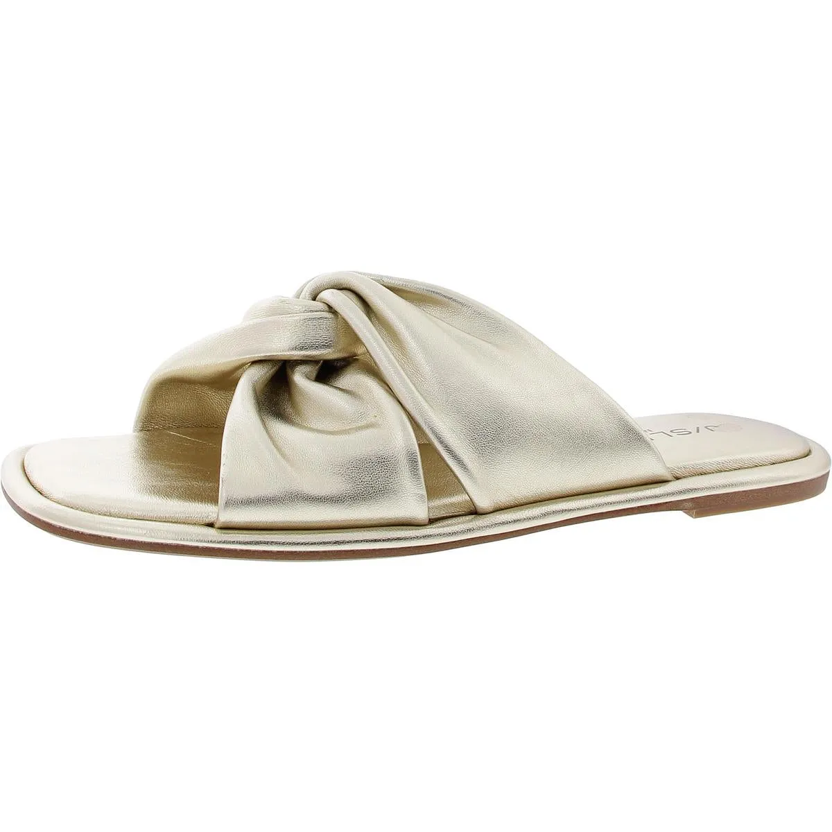Yaya  Womens Leather Slip On Slide Sandals