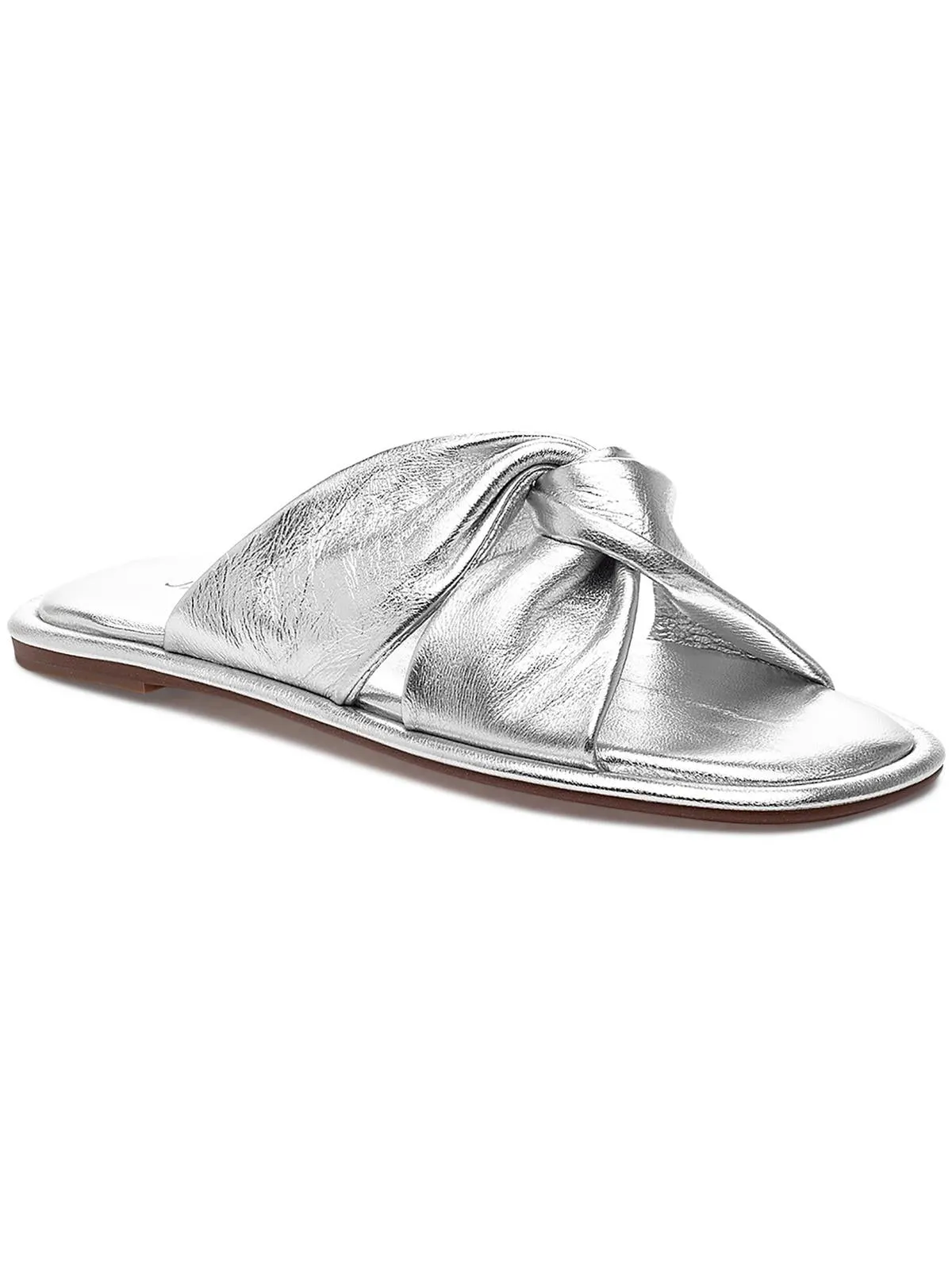 Yaya  Womens Leather Slip On Slide Sandals