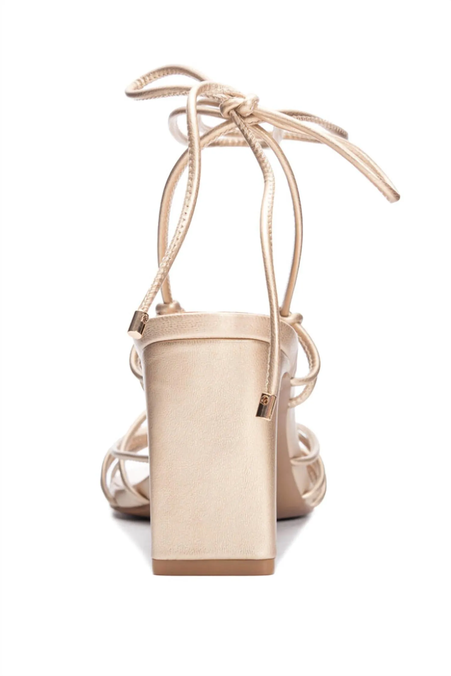 Yita Strappy Sandal In Brushed Gold