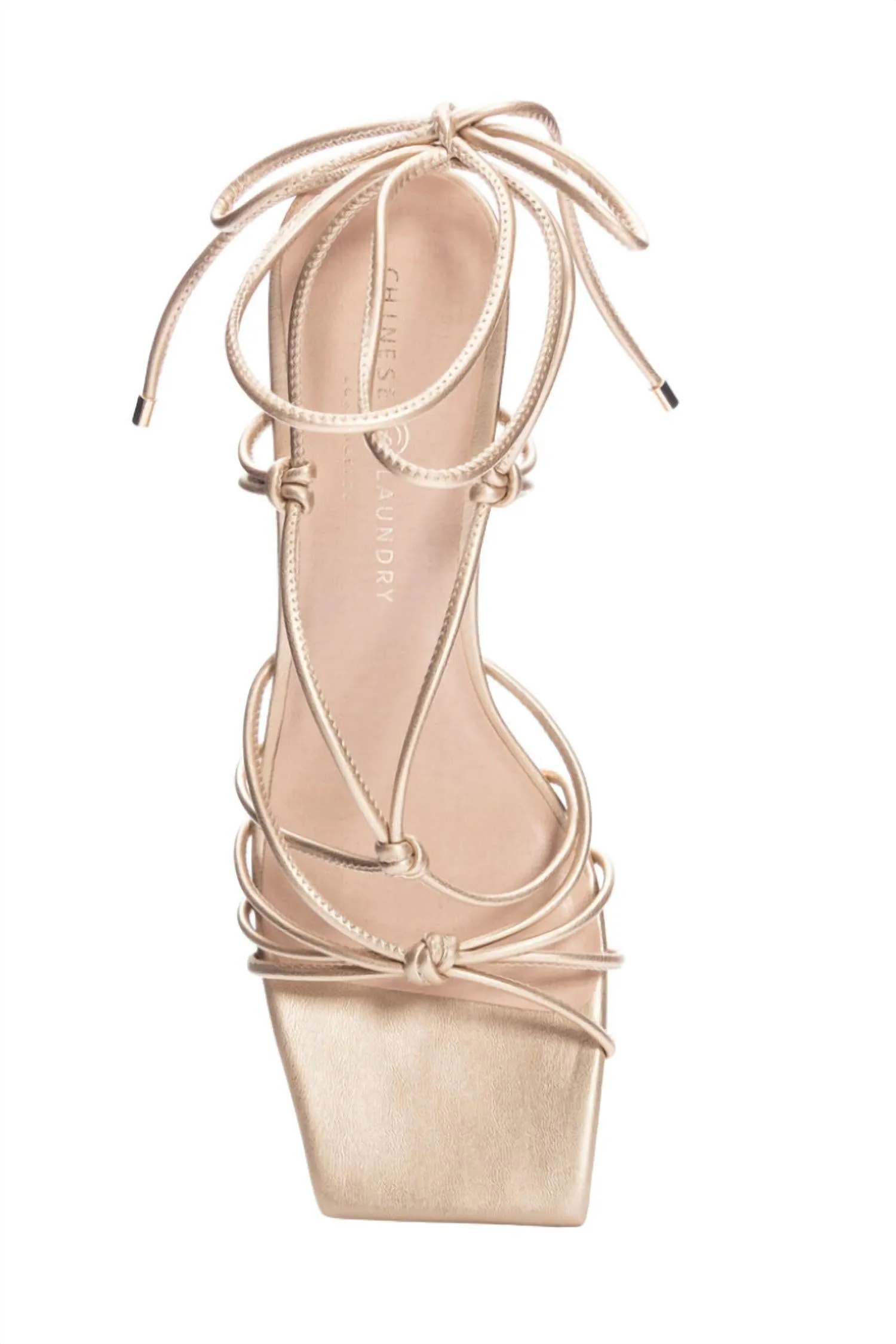 Yita Strappy Sandal In Brushed Gold
