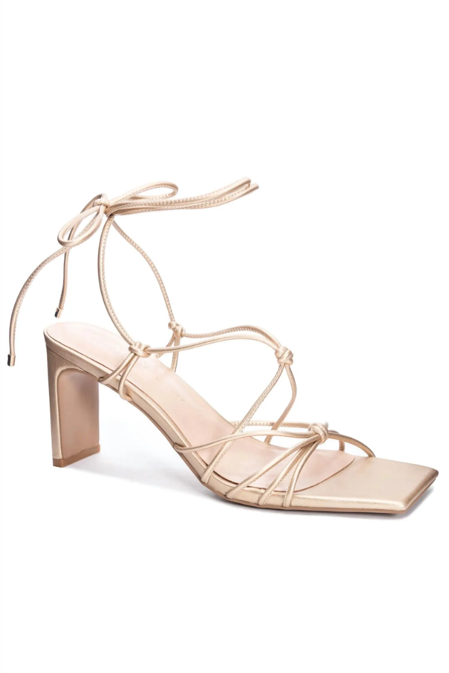 Yita Strappy Sandal In Brushed Gold