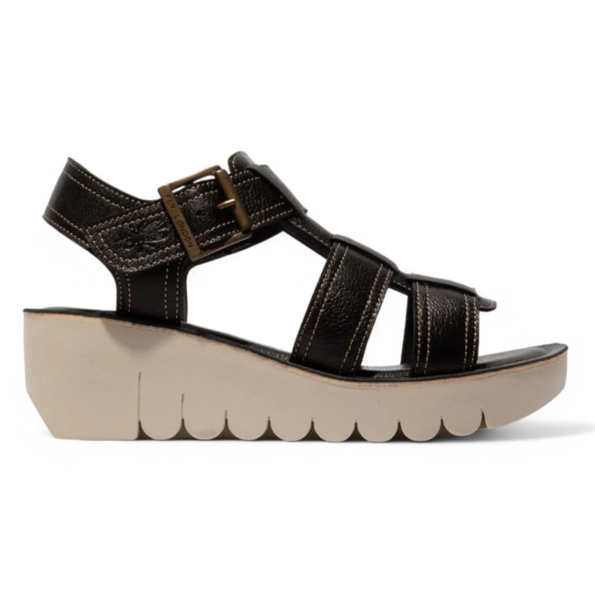 YUDD236FLY - Women's Wedge Heel Leather Sandals