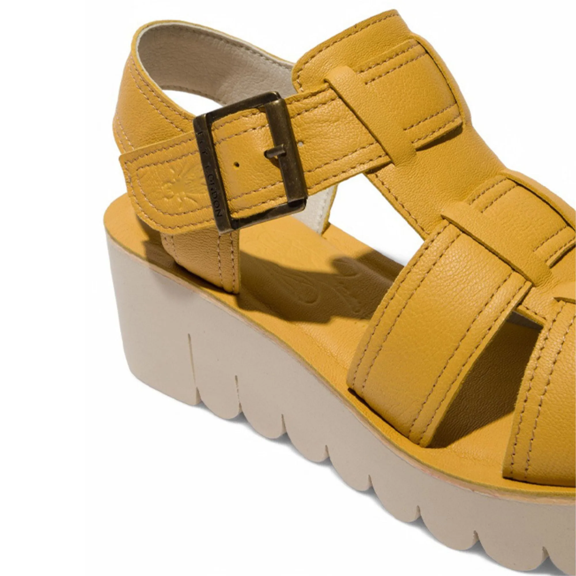 YUDD236FLY - Women's Wedge Heel Leather Sandals