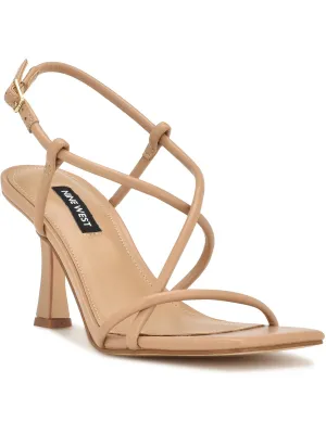 Yuki Womens Faux Leather Strappy Heels