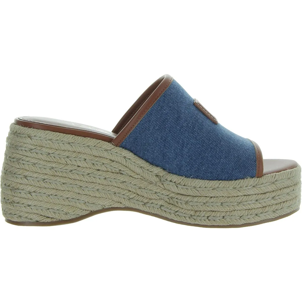 Zakki 4 Womens Open Toe Denim Wedge Sandals