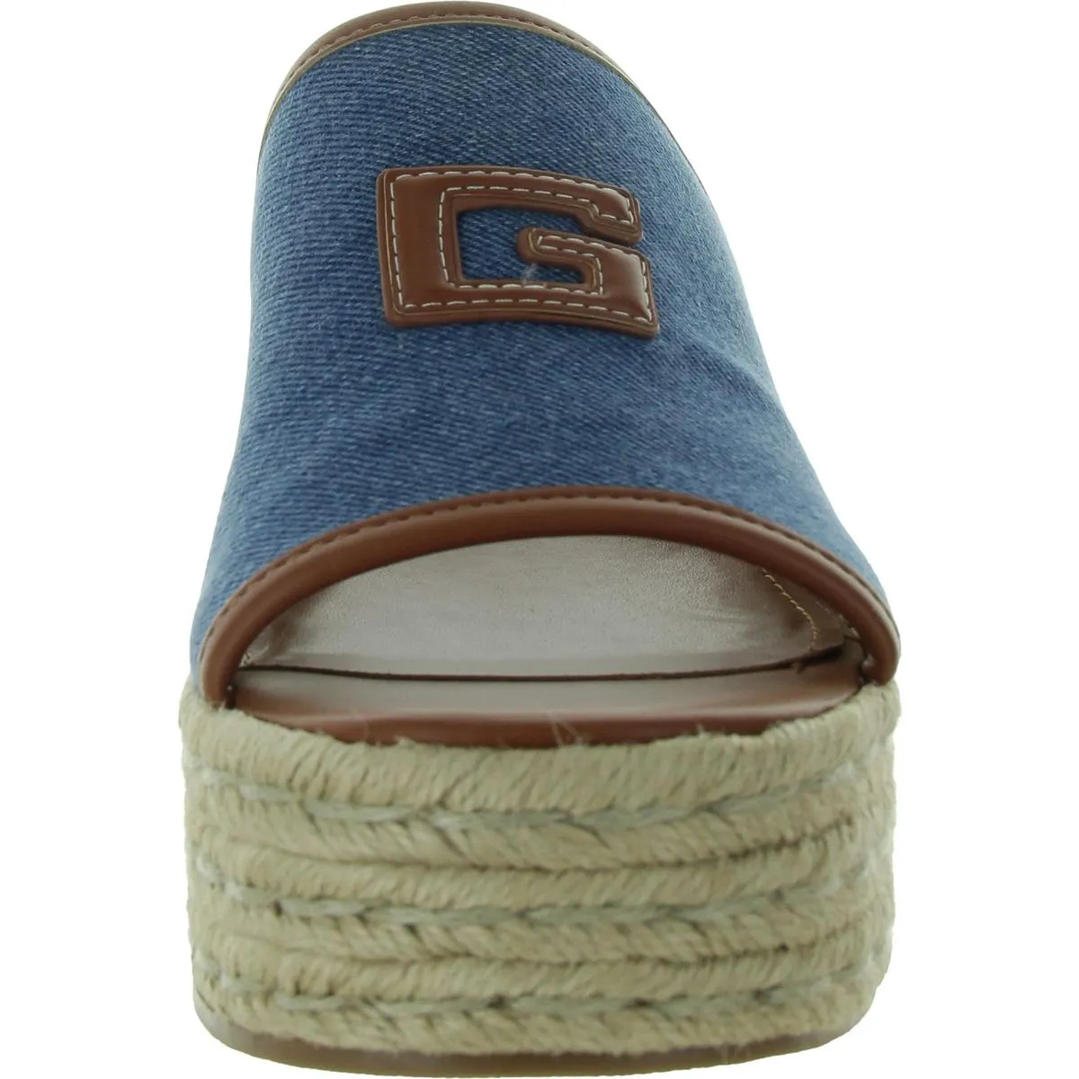 Zakki 4 Womens Open Toe Denim Wedge Sandals