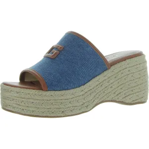 Zakki 4 Womens Open Toe Denim Wedge Sandals