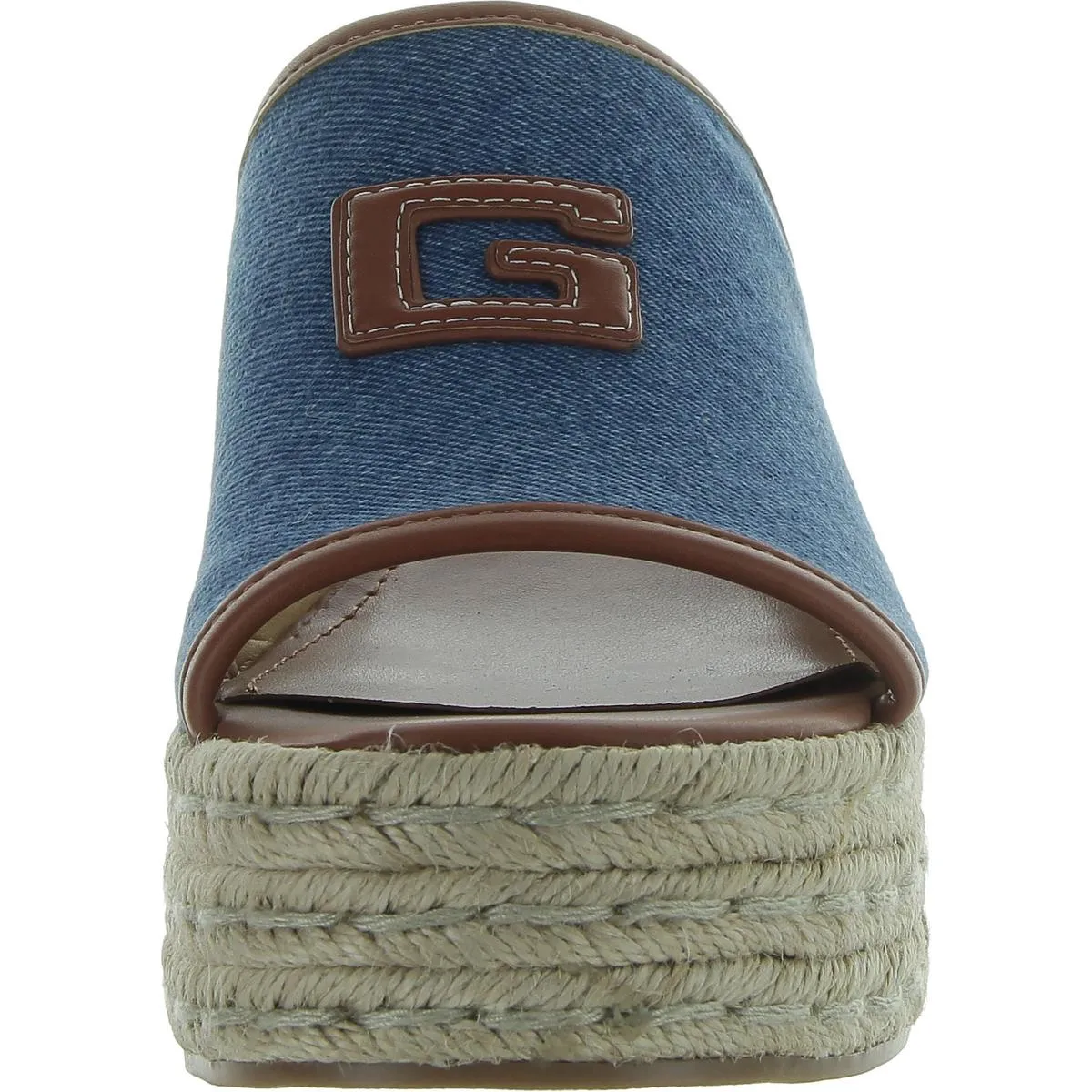 Zakki 4 Womens Open Toe Denim Wedge Sandals