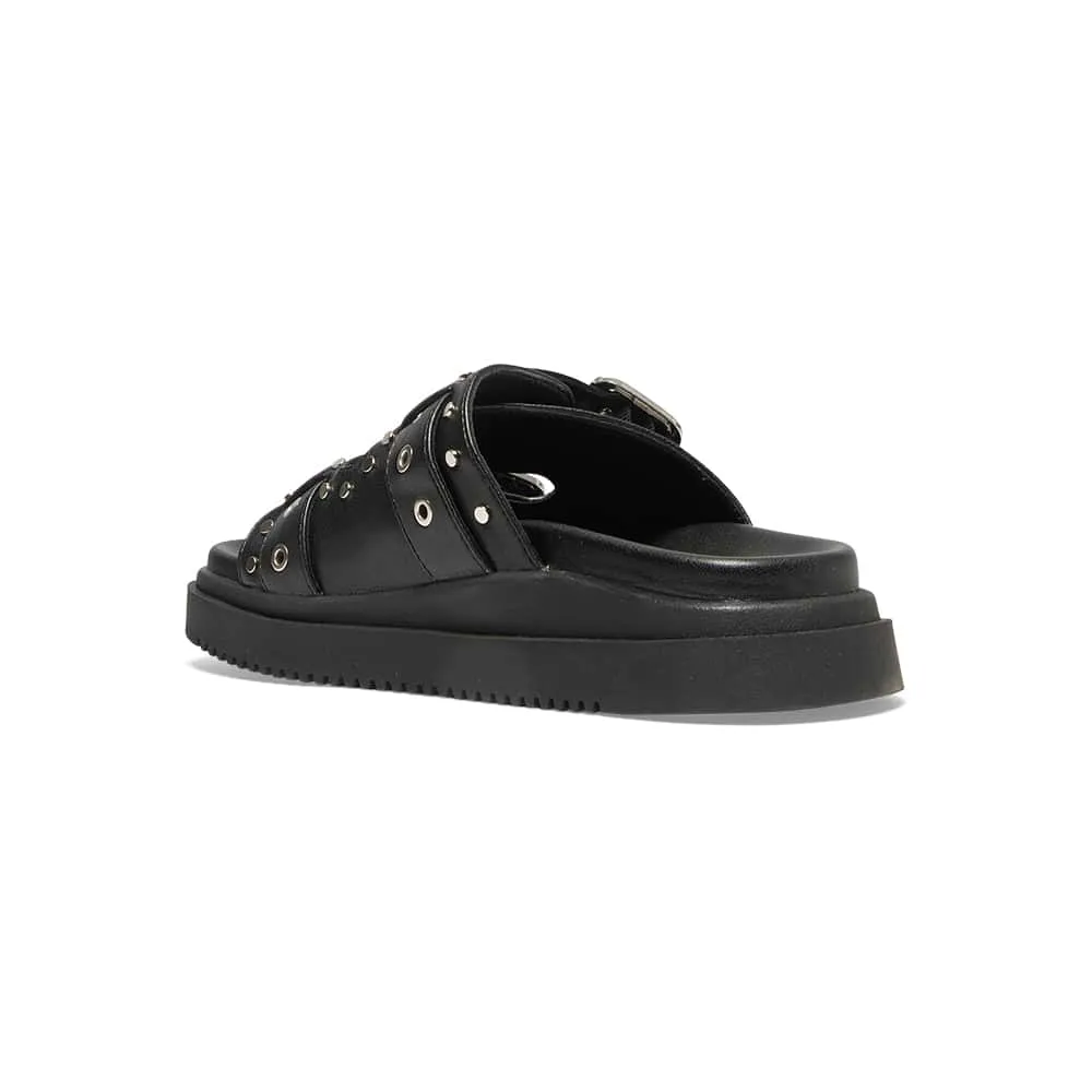 Zora Sandal in Black Smooth