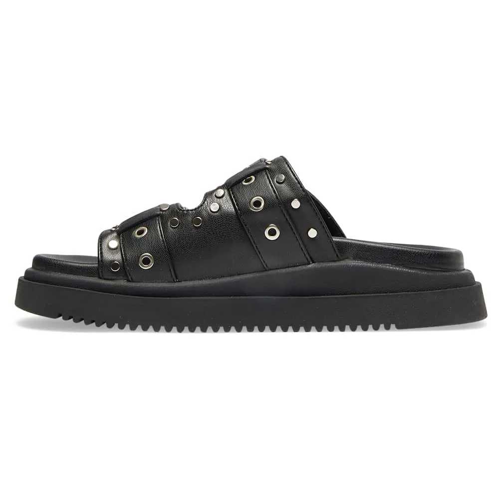 Zora Sandal in Black Smooth